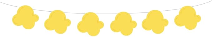 4.25 Tall Popcorn Garland Popcorn Banner Movie Party Garland Movie