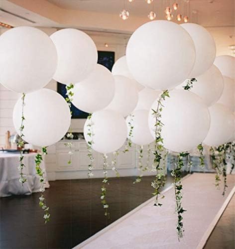 5PCS Big White Balloons Giant 36 Inch Large White Balloon Jumbo