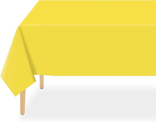 Yellow Plastic Table Cloth Disposable 12 Pack, 54 x 108 Inch
