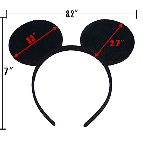 YOVECATHOU 24 Pcs Mouse Costume Deluxe Fabric Ears Headband White
