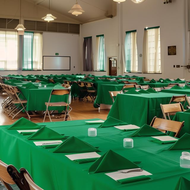 Green Plastic Table Cloth - 4 Pack 54" × 108" Rectangle