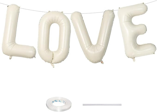 40 Inch Cream White Sand Love Balloons - Letter for Valentines Day,
