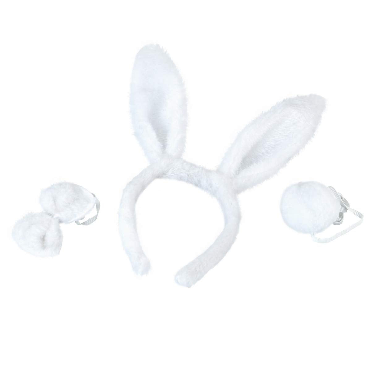 BinaryABC Bunny Rabbit Costume Set,Ears Headband Bow Ties Tail