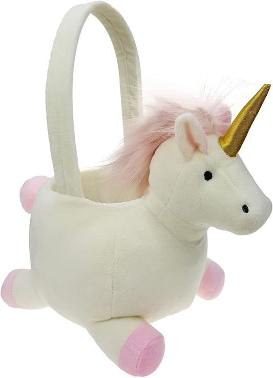 3D Unicorn Plush Basket Halloween Trick or Treat Baskets Cute Candy