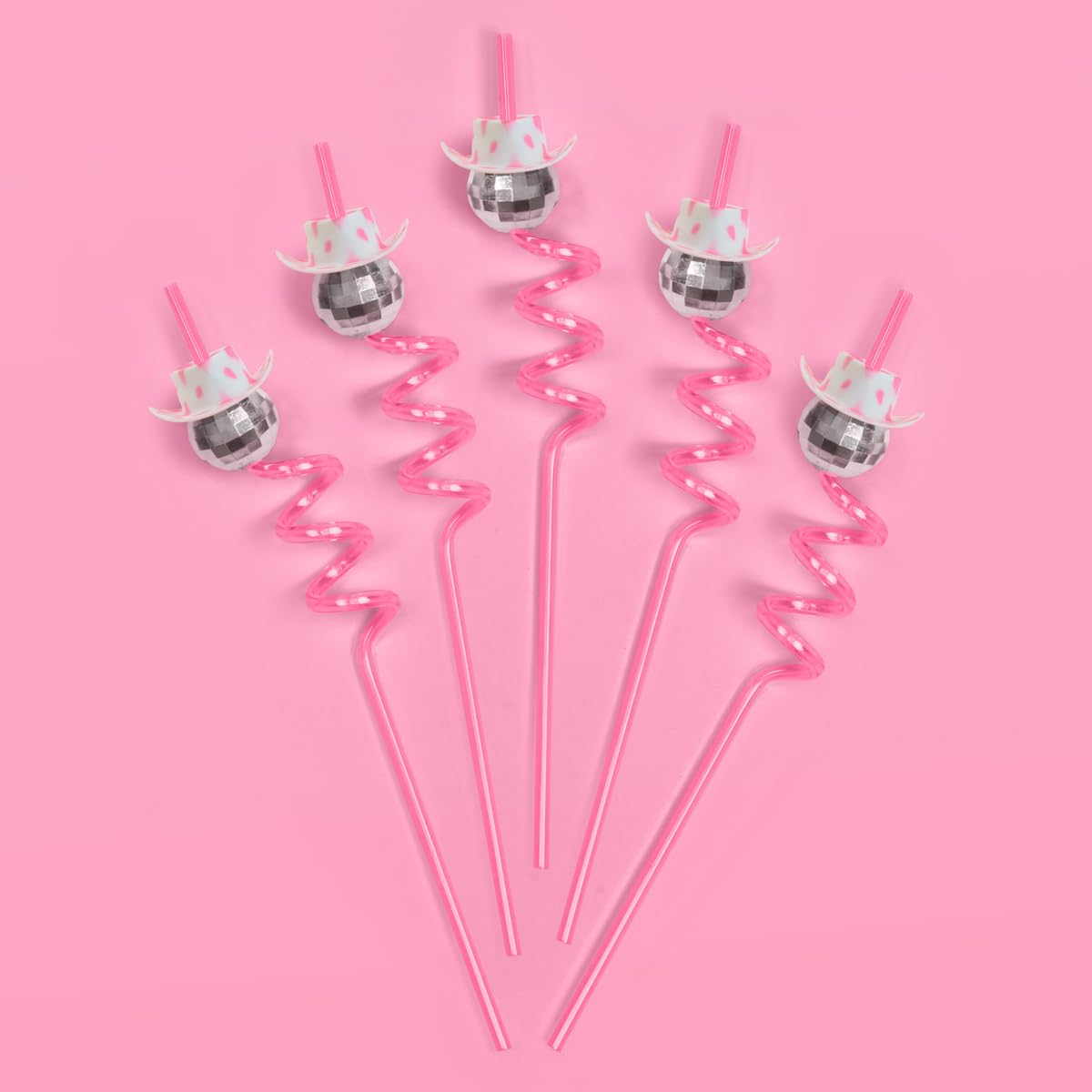xo, Fetti Disco Cowgirl Pink Reusable Straw Set - 12 pc | Last Disco