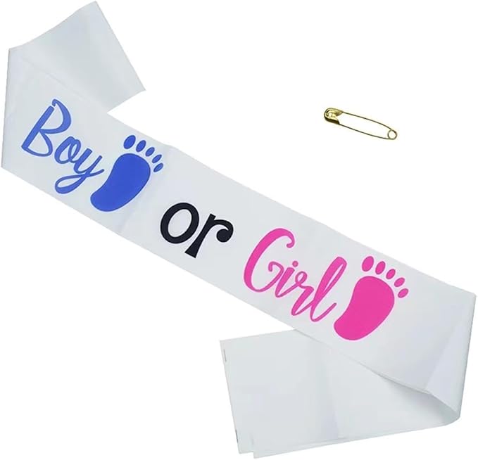 It's Boy or Girl Gender Reveal Sash Baby Shower Party Favors