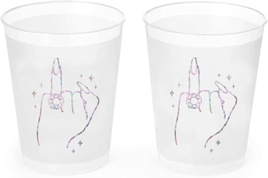 Xo Fetti Bachelorette Party Ring Finger Reusable Cups 16 Frost Flex