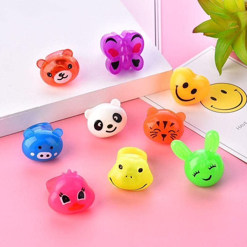 99 Pcs LED Light Up Ring - Colorful Flashing Bumpy Rings Finger Toys