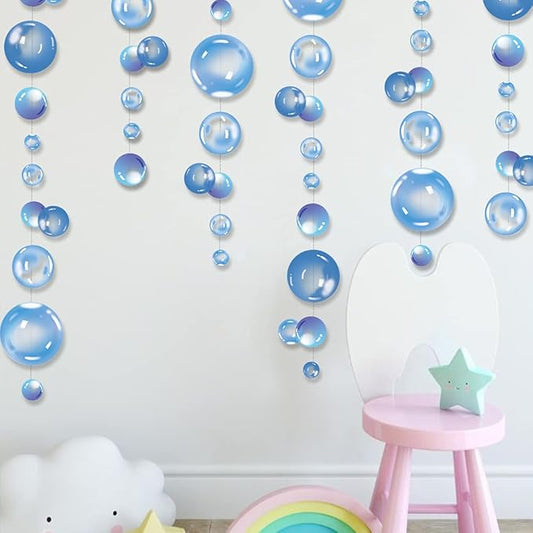 Transparent Bubble Garlands Mermaid Party Decoration Colored Blue #3