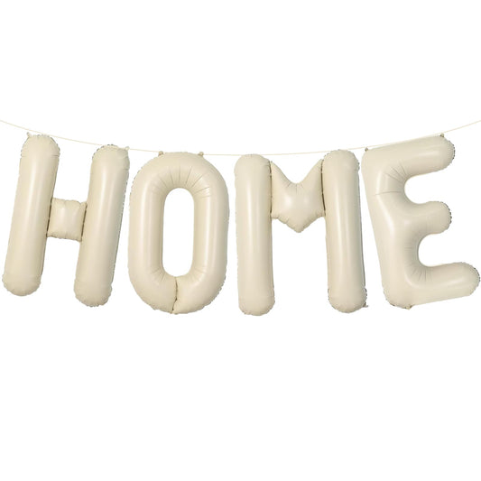 40 Inch Cream White HOME Balloon Banner – Large Ivory Alphabet Mylar