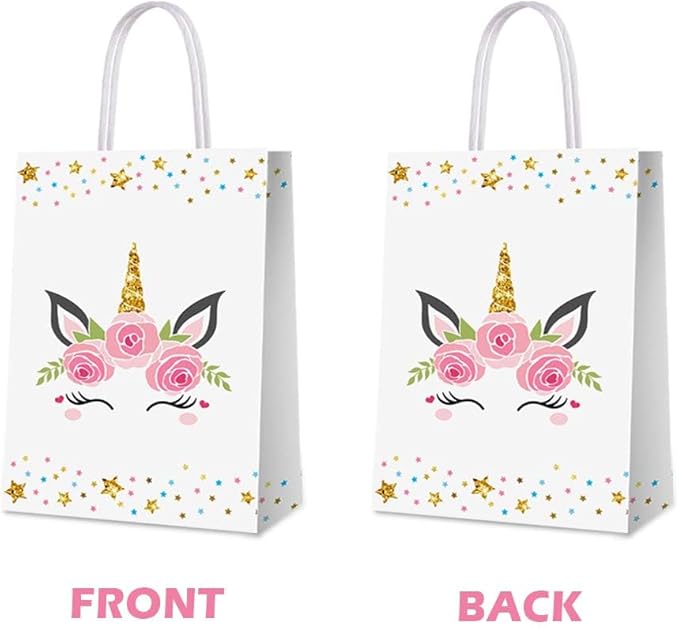 24 PCS Party Favor Bags for Unicorn Party Supplies Goody Treat Candy