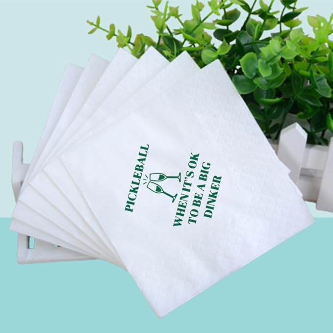 Funny Pickleball Cocktail Napkins 100Pcs Pickle Ball When It's Ok To