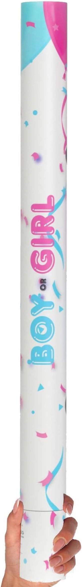 24” X large Gender Reveal Powder Smoke Bombs Cannon Poppers 2 Blue