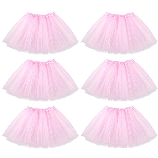 kilofly 6pc Pink Girls Ballet Tutu Kids Birthday Princess Party Favor