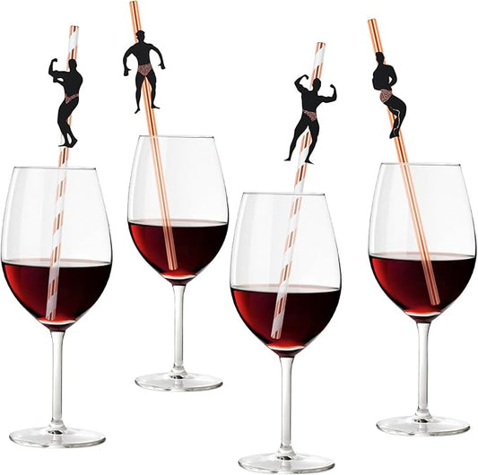 36 Pcs Bachelorette Straws, Funny Male Dancer Drinking Straws for