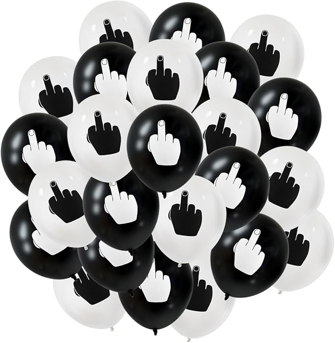 DS. DISTINCTIVE STYLE Middle Finger Balloons 12 Inch Latex Balloons