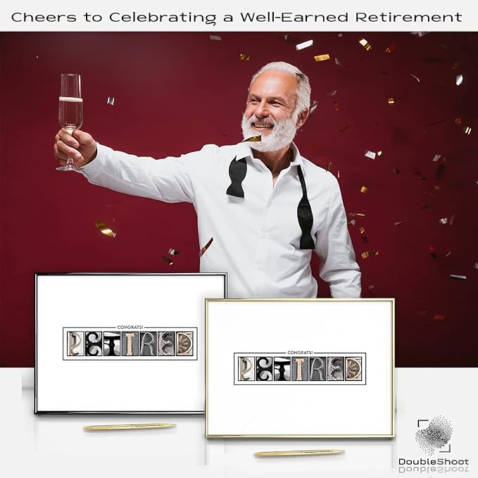 Framed Retirement Decorations Guest Book for Men 12 x16 Black Frame