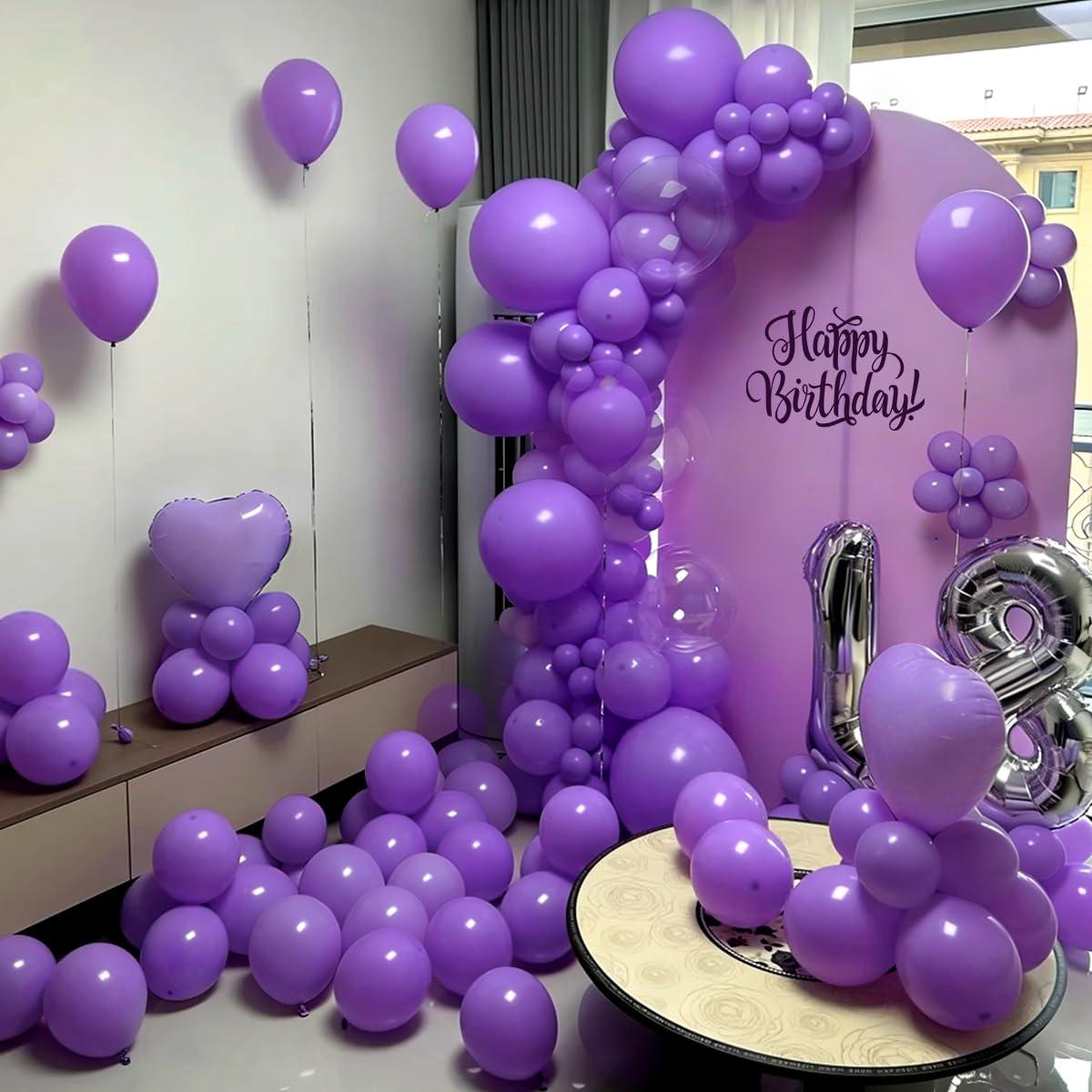 MEBAY Purple Balloons, 100pcs 12 inch Matte Latex Party Balloons for