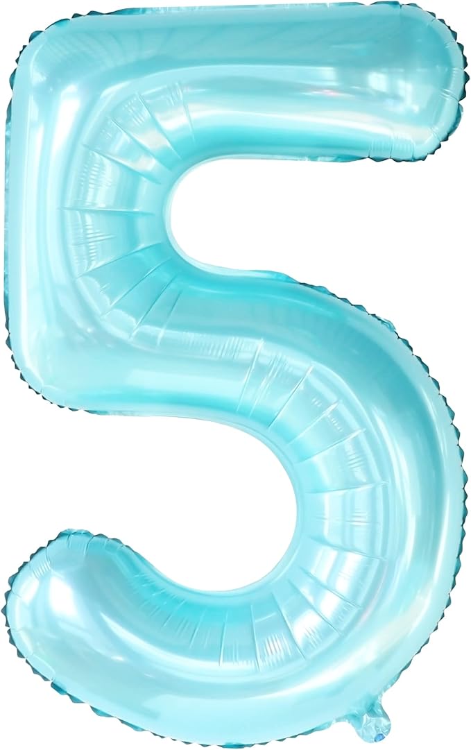 KatchOn, Big Light Blue 5 Balloon Number - 40 Inch | Light Blue