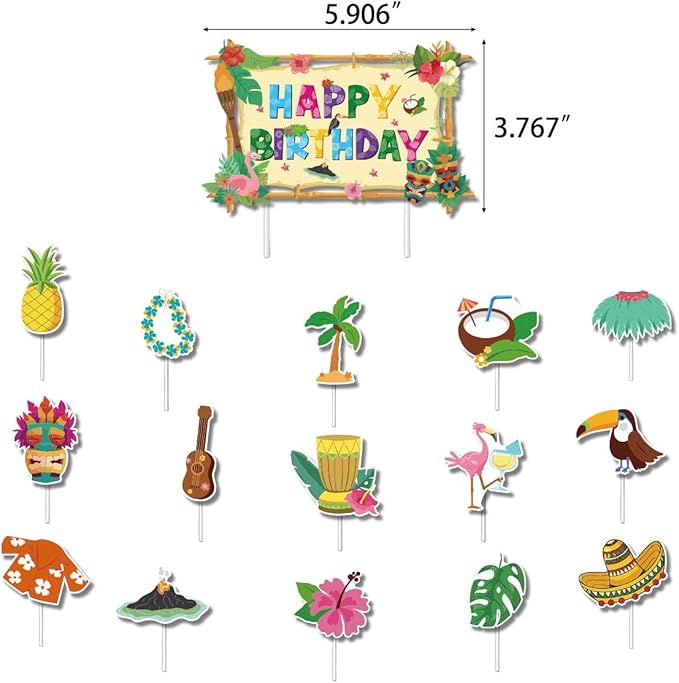 164Pcs Hawaii Themed Happy Birthday Party Decorations Plates Napkins