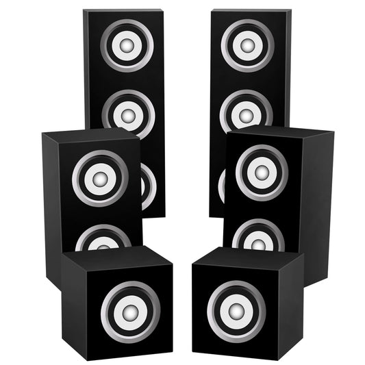 Naozinebi 6 Pcs 80s 90s Party Boxes Hip Hop Party Decorations Large