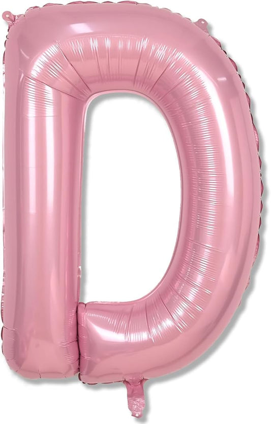Pastel Pink D Letter Balloon, 40 Inch Giant Light Pink Mylar Foil