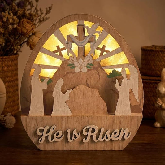 Valery Madelyn Easter Decorations with LED Light Lighted Empty Tomb