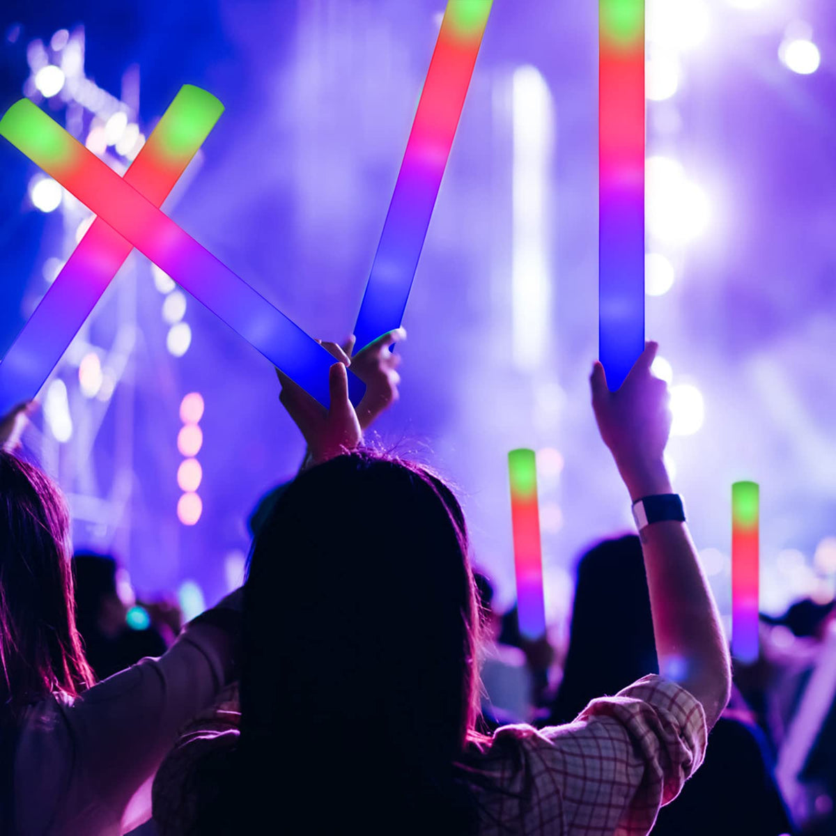Light Up Glow Sticks Bulk, LED Foam Sticks 118 pcs Glow