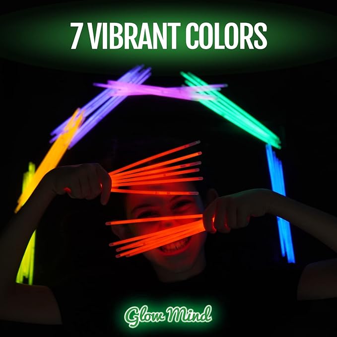 200 Ultra Bright Glow Sticks Bulk - Halloween Glow in the Dark Party