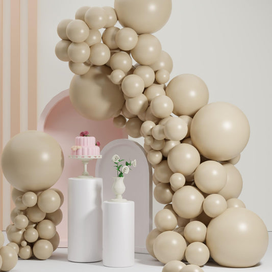 Pale Brown Balloons, Scmdoti Misty Brown Balloons Different Sizes 18