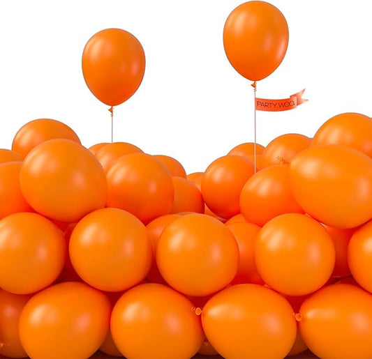 PartyWoo Orange Balloons 100pcs 5 Inch Latex Helium Balloons for