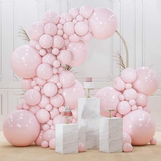 PartyWoo Pale Pink Balloons 100pcs Different Sizes of 18 12 10 5 Inch