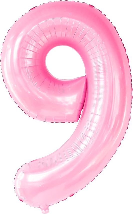 Giant Light Pink Number 9 Balloon - 40 Inch | Foil 9