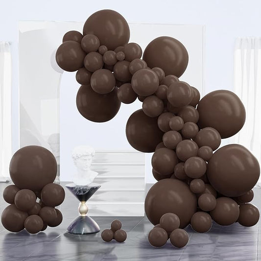 PartyWoo Dark Brown Balloons 100pcs Different Sizes of 18 12 10 5