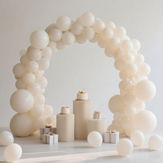 Ivory White Balloon,145pcs Premium Latex Khaki Balloons Arch Kit