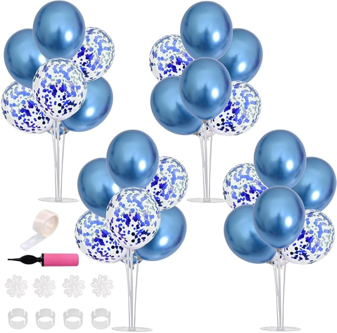 Blue Balloon Stand Centerpiece Table Decoration for Boy Baby Shower