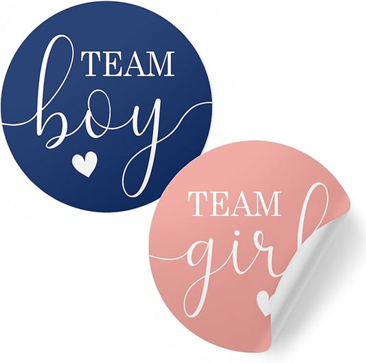 Navy and Blush Gender Reveal Party Team Blue Boy or Team Pink Girl