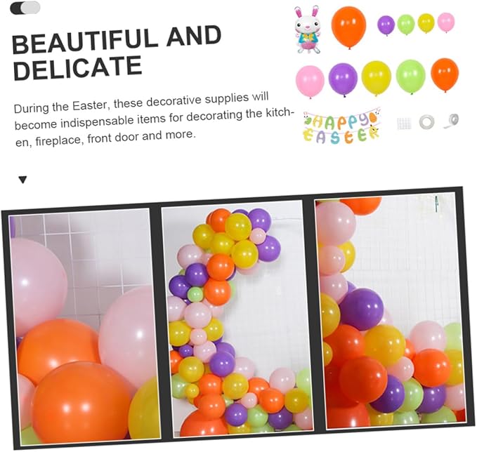 Easter Party Decorations Balloon Set with Banner Pendant and Hanging