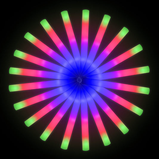 LifBetter 118 pcs Glow Foam Sticks, LED Glow Sticks 3 Modes Colorful