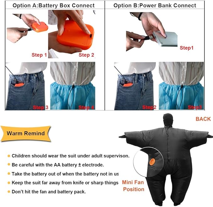 RHYTHMARTS Inflatable Costume Full Body Suit Halloween Christmas