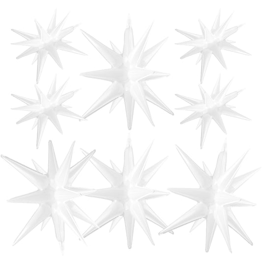 White Balloons White Star Balloons 8 Pcs Mylar Pearl Arch Disco Ball
