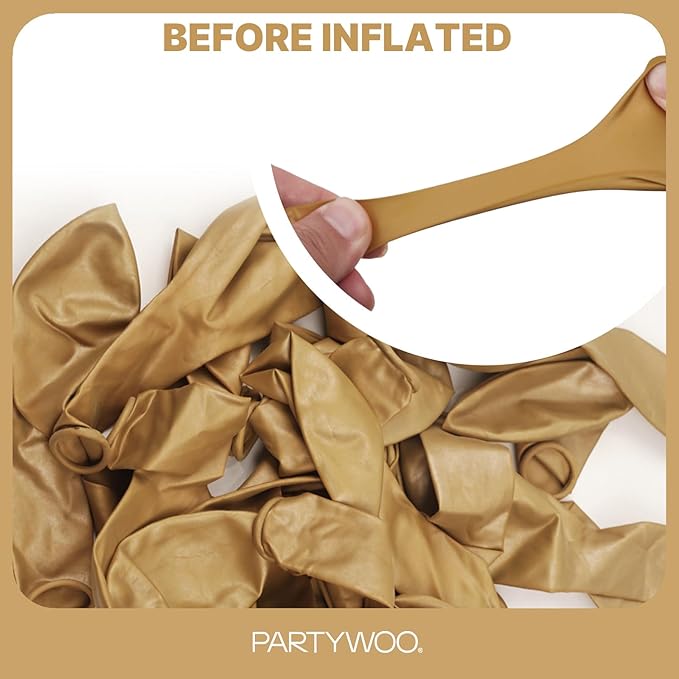 PartyWoo Metallic Gold Balloons 100pcs Different Sizes of 18 12 10 5