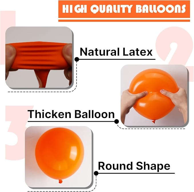 Orange Balloons 100pcs 5 Inch Latex Helium Balloons