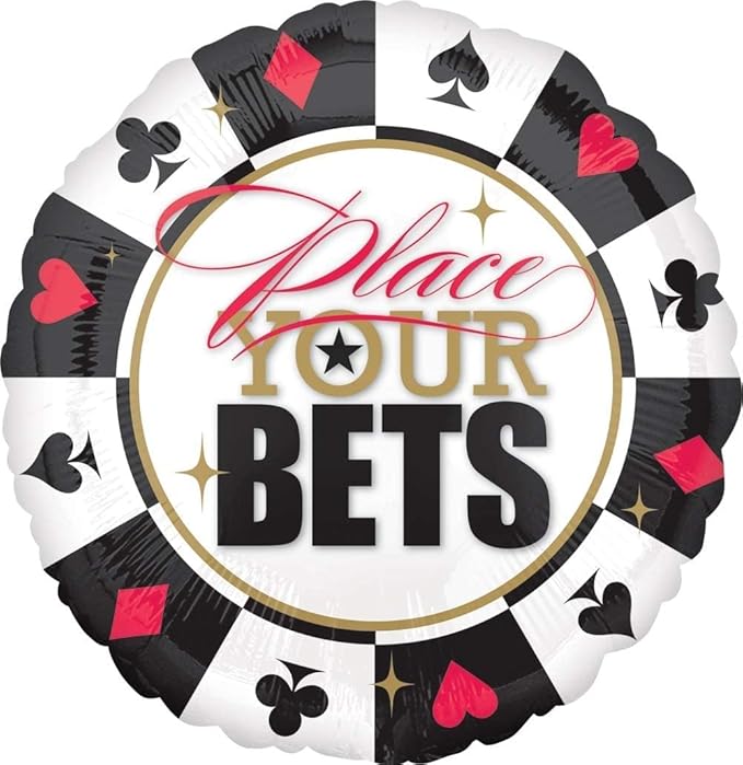 Casino Night Party Poker Chips and Playing Cards Queen Jack Balloon