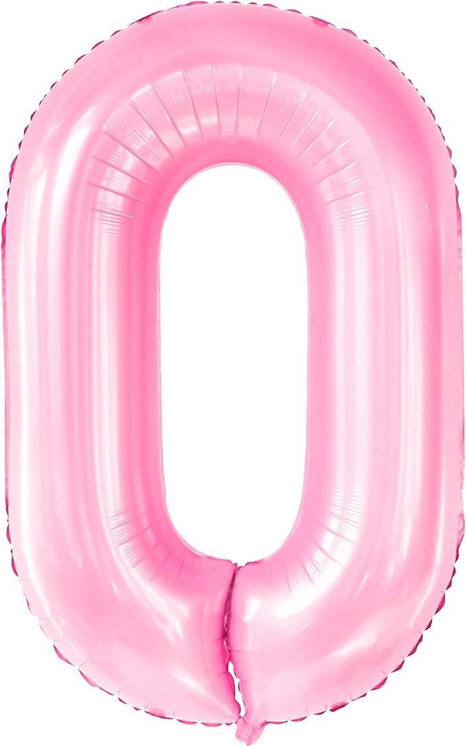 Huge 40 Inch Light Pink 0 Balloon - Pink Balloons | Zero