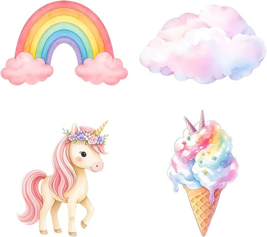 4 Pcs Large 20 x 30 Unicorn Cardboard Cutouts Rainbow Unicorn Themed