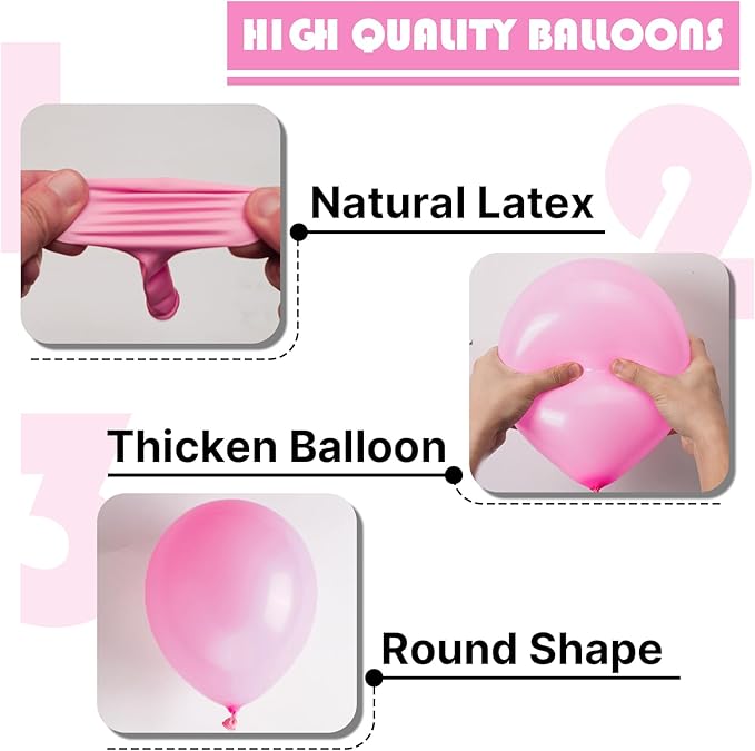 Pink Balloons 100pcs Different Sizes of 36 18 12 10 5 Inch