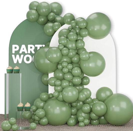 Sage Green Balloons 140pcs Different Sizes Pack of 18 12 10