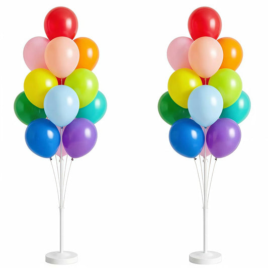 Tosuced Balloon Column Stand Kit,2 Sets of Assorted Rainbow Ballo 13-c