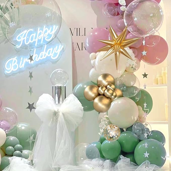 Sage Green Pink and Gold Balloon Arch Kit 156Pcs Blush Pastel Pink